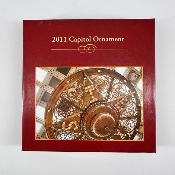 2011 Texas State Capitol Ornament Gold-Plated Official Gift Shop TX Star w/ Box - Picture 4 of 4